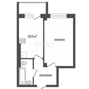 1-к квартира, вторичка, 42м2, 9/10 этаж