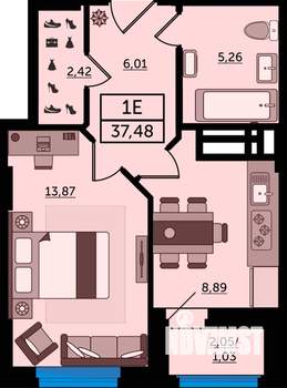 1-к квартира, вторичка, 37м2, 22/23 этаж