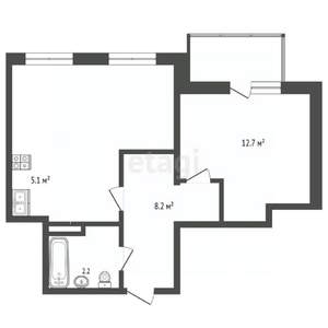 2-к квартира, вторичка, 46м2, 6/7 этаж