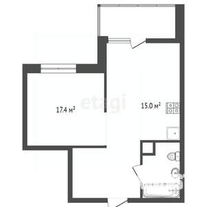 1-к квартира, вторичка, 39м2, 21/26 этаж