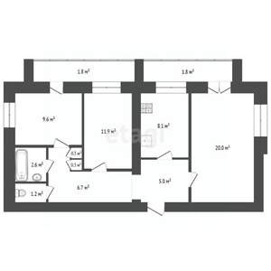 3-к квартира, вторичка, 69м2, 8/14 этаж