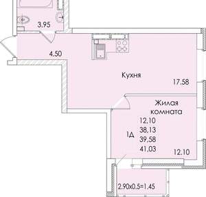 1-к квартира, вторичка, 40м2, 10/20 этаж