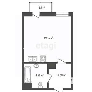Студия квартира, вторичка, 28м2, 8/25 этаж