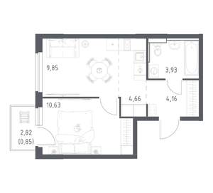 1-к квартира, вторичка, 34м2, 12/17 этаж