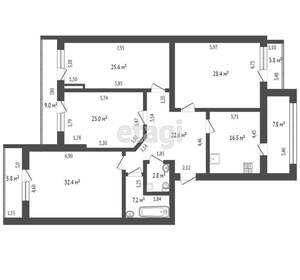 4-к квартира, вторичка, 172м2, 8/10 этаж