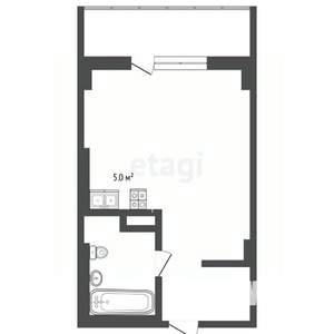 Студия квартира, вторичка, 35м2, 4/19 этаж