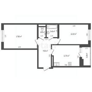 2-к квартира, вторичка, 58м2, 18/24 этаж