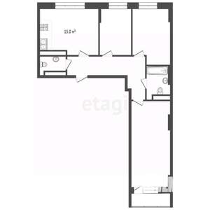 3-к квартира, вторичка, 77м2, 16/25 этаж