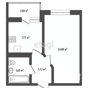 1-к квартира, вторичка, 30м2, 20/20 этаж