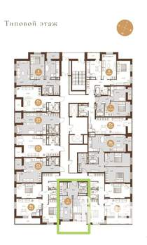 1-к квартира, строящийся дом, 40м2, 4/20 этаж
