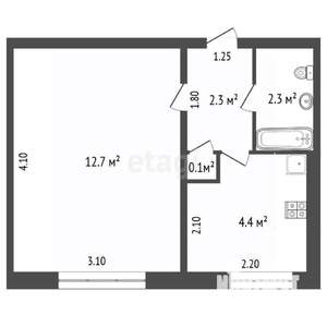 1-к квартира, вторичка, 22м2, 1/9 этаж
