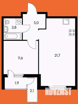 1-к квартира, вторичка, 42м2, 3/24 этаж