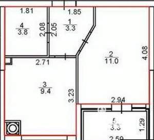 1-к квартира, вторичка, 30м2, 3/6 этаж