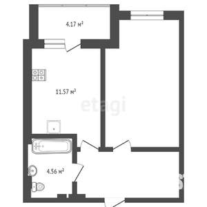 1-к квартира, вторичка, 46м2, 11/23 этаж