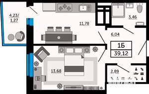 1-к квартира, вторичка, 39м2, 31/31 этаж