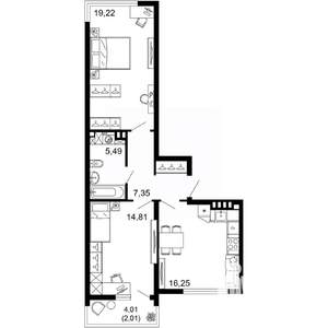 2-к квартира, вторичка, 65м2, 4/10 этаж