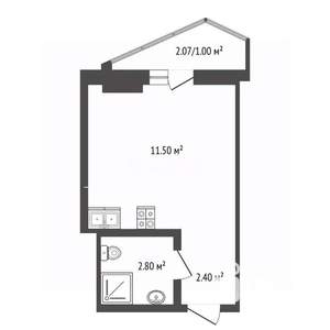 Студия квартира, сданный дом, 17м2, 6/24 этаж