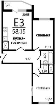 2-к квартира, вторичка, 60м2, 8/19 этаж
