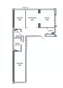 3-к квартира, вторичка, 109м2, 22/32 этаж