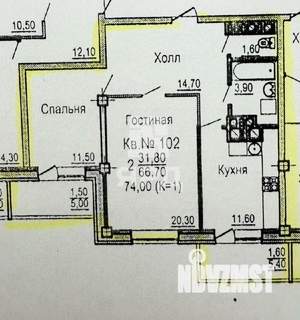 2-к квартира, вторичка, 77м2, 15/22 этаж