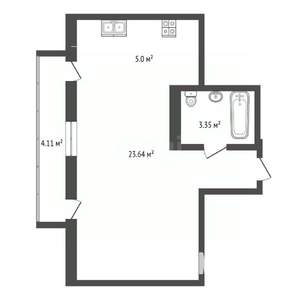 Студия квартира, вторичка, 35м2, 3/10 этаж