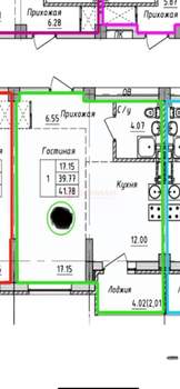 1-к квартира, вторичка, 42м2, 6/24 этаж