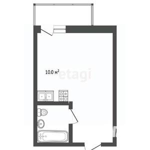 Студия квартира, вторичка, 30м2, 12/17 этаж