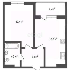 1-к квартира, вторичка, 36м2, 5/20 этаж