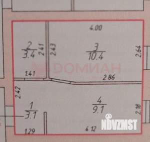 1-к квартира, вторичка, 26м2, 4/4 этаж