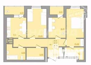 3-к квартира, вторичка, 85м2, 10/20 этаж