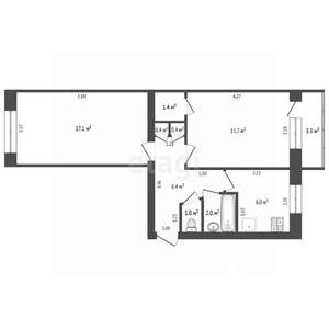 2-к квартира, вторичка, 48м2, 5/5 этаж
