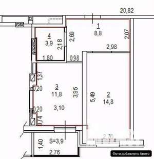 1-к квартира, вторичка, 43м2, 10/24 этаж