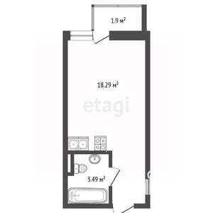 Студия квартира, вторичка, 24м2, 14/25 этаж