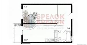 2-к квартира, вторичка, 46м2, 9/19 этаж