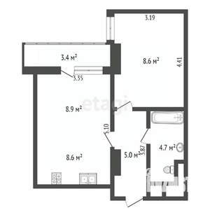 1-к квартира, вторичка, 42м2, 2/25 этаж