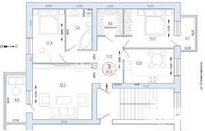 3-к квартира, вторичка, 91м2, 3/9 этаж