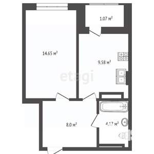 1-к квартира, вторичка, 37м2, 6/22 этаж