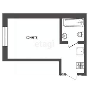 1-к квартира, вторичка, 17м2, 5/9 этаж