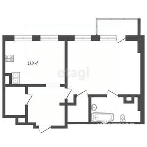 1-к квартира, вторичка, 60м2, 8/25 этаж