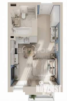 Студия квартира, вторичка, 28м2, 15/25 этаж