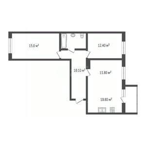 2-к квартира, вторичка, 68м2, 18/28 этаж