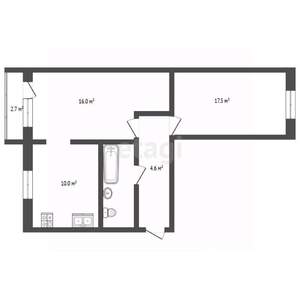 2-к квартира, вторичка, 51м2, 4/5 этаж