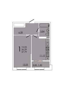 1-к квартира, вторичка, 38м2, 4/24 этаж