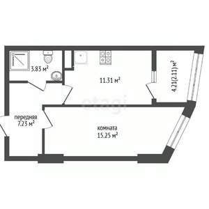 1-к квартира, вторичка, 38м2, 8/24 этаж