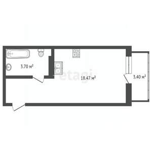 Студия квартира, вторичка, 25м2, 3/10 этаж