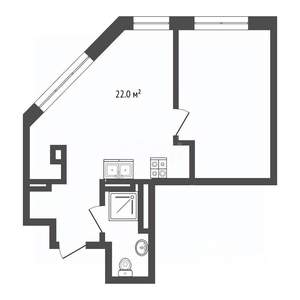 1-к квартира, вторичка, 44м2, 16/24 этаж