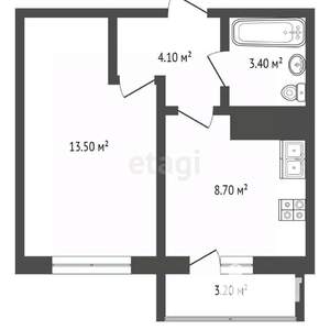 1-к квартира, вторичка, 40м2, 7/9 этаж
