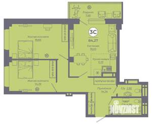 3-к квартира, вторичка, 84м2, 19/24 этаж