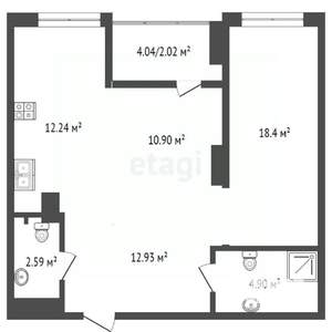 2-к квартира, вторичка, 63м2, 15/24 этаж