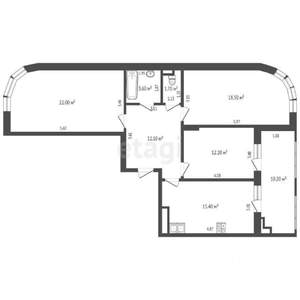 3-к квартира, вторичка, 93м2, 2/16 этаж